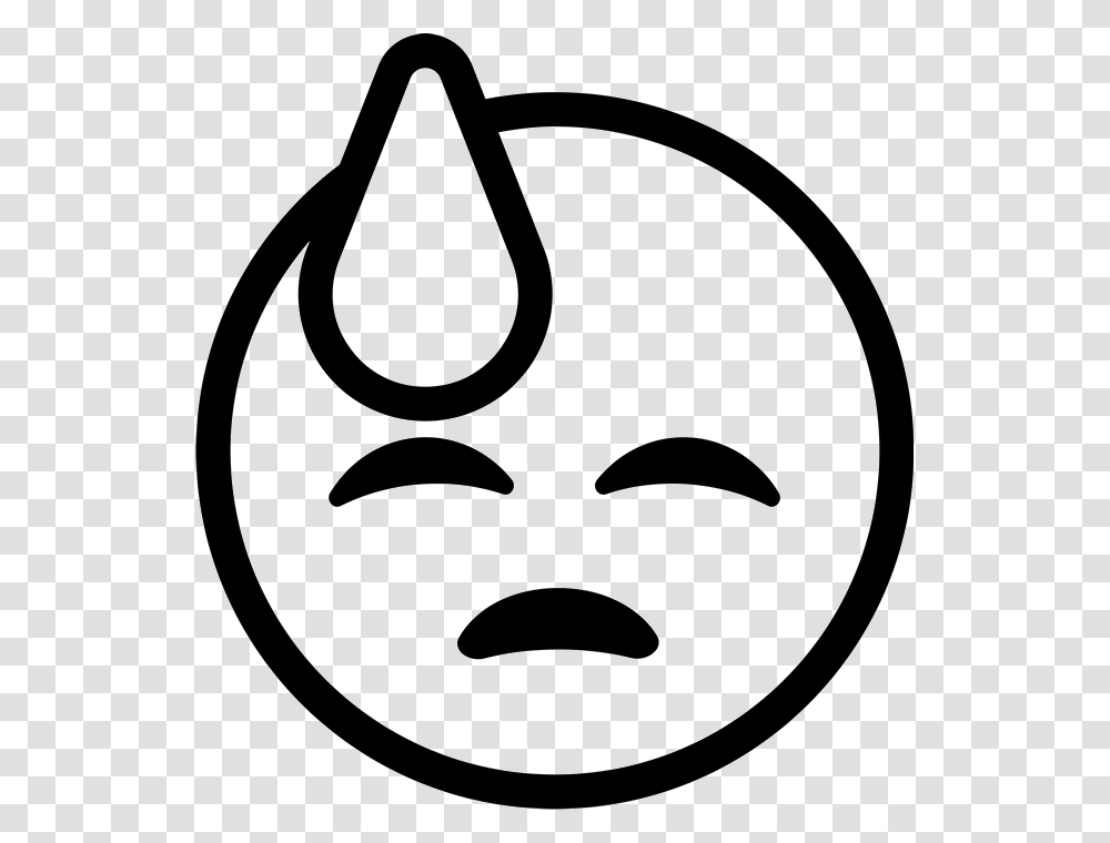 Cold Sweat Emoji Stamp, Stencil, Face, Mask Transparent Png
