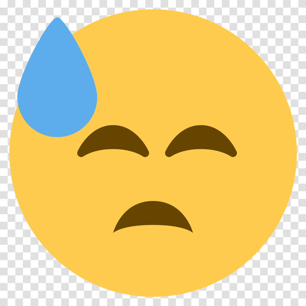 Cold Sweat Emoji Twitter Face With Cold Sweat Emoji, Pac Man, Angry Birds Transparent Png