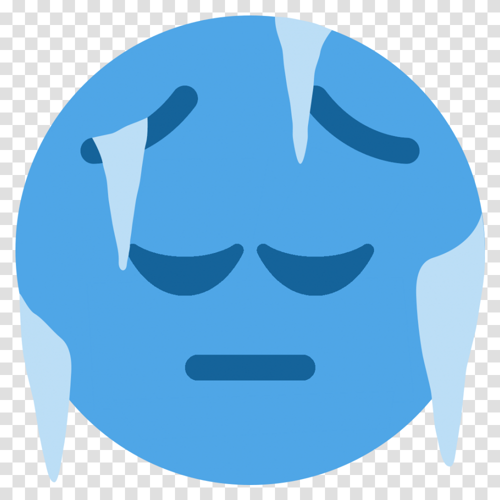 Coldpensive Cold Face Emoji Discord, Text, Head, Sphere, Cushion Transparent Png