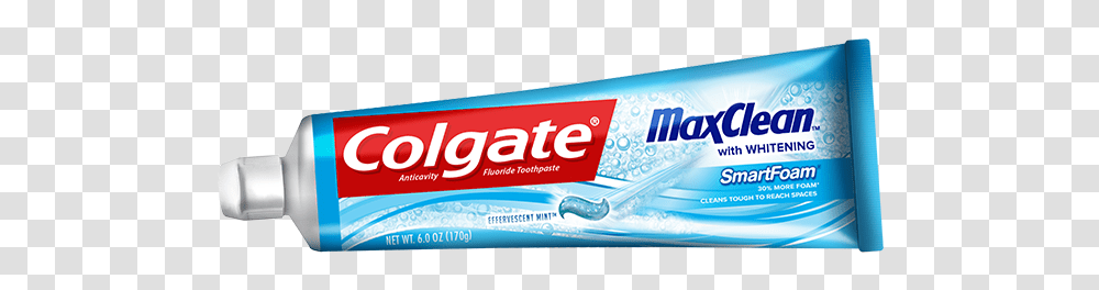 Colgate Max Clean Smart Foam Effervescent Packshot Lg, Toothpaste, Beverage, Drink Transparent Png