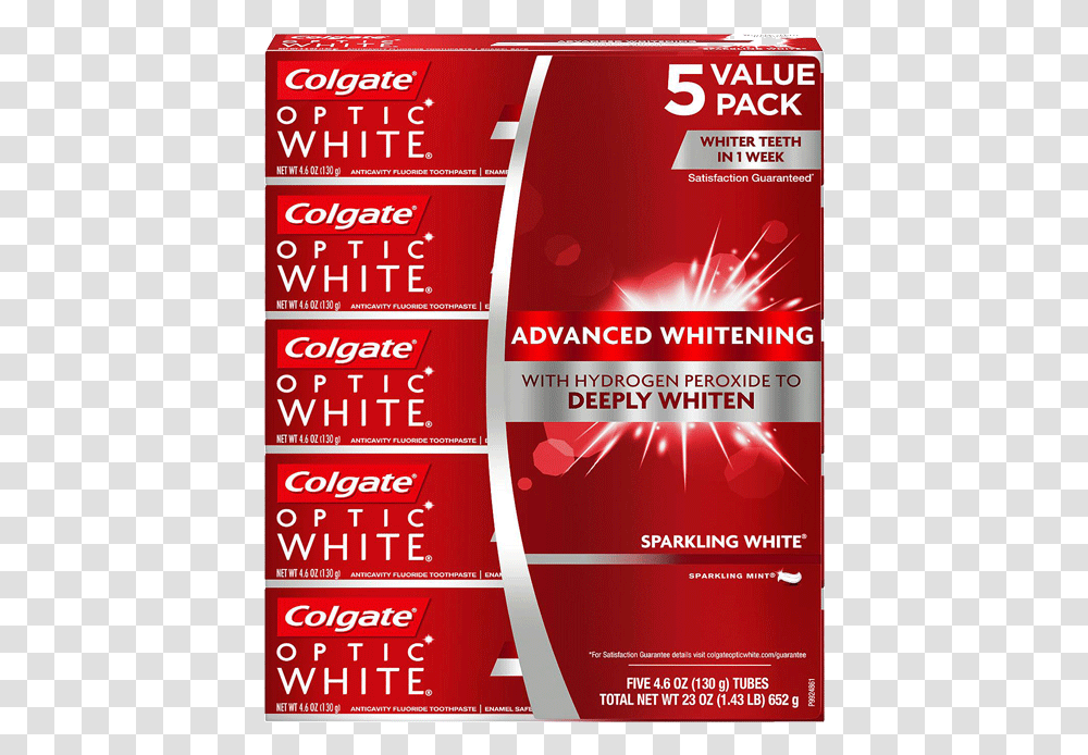 Colgate Optic White Toothpaste, Poster, Advertisement, Flyer, Paper Transparent Png