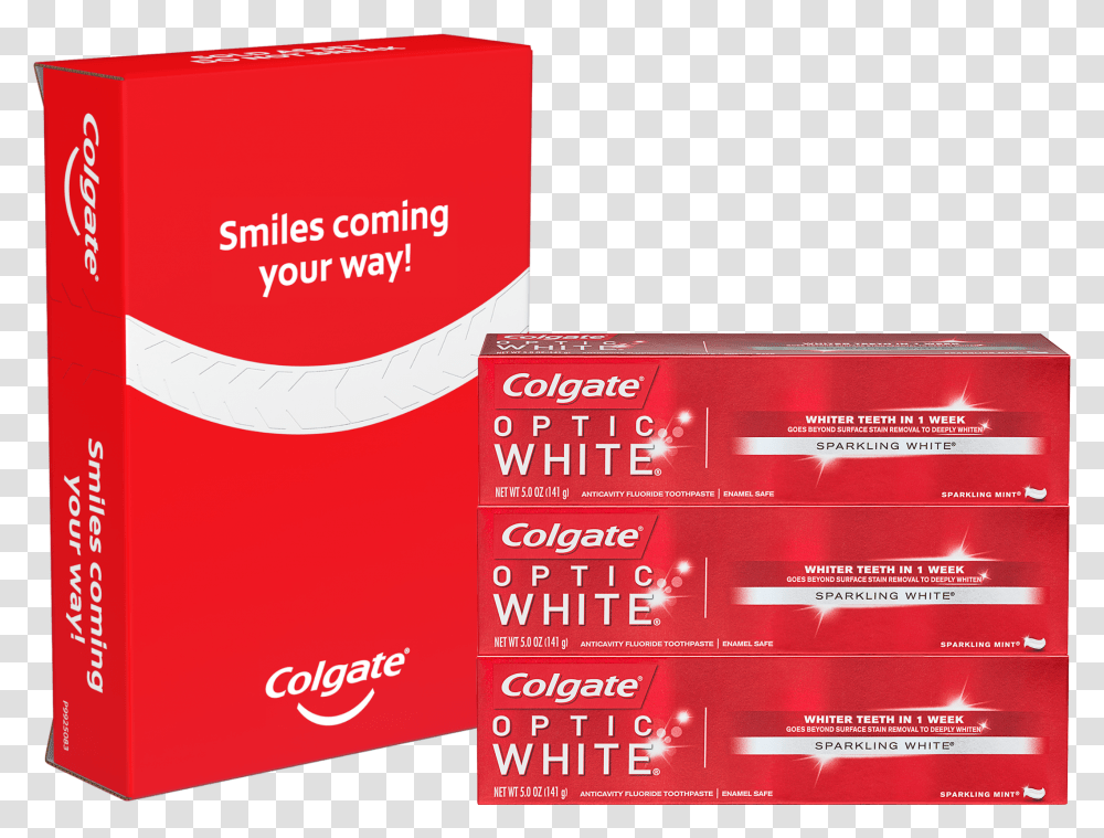 Colgate Optic White Whitening Toothpaste Sparkling, Paper, Advertisement, Flyer Transparent Png