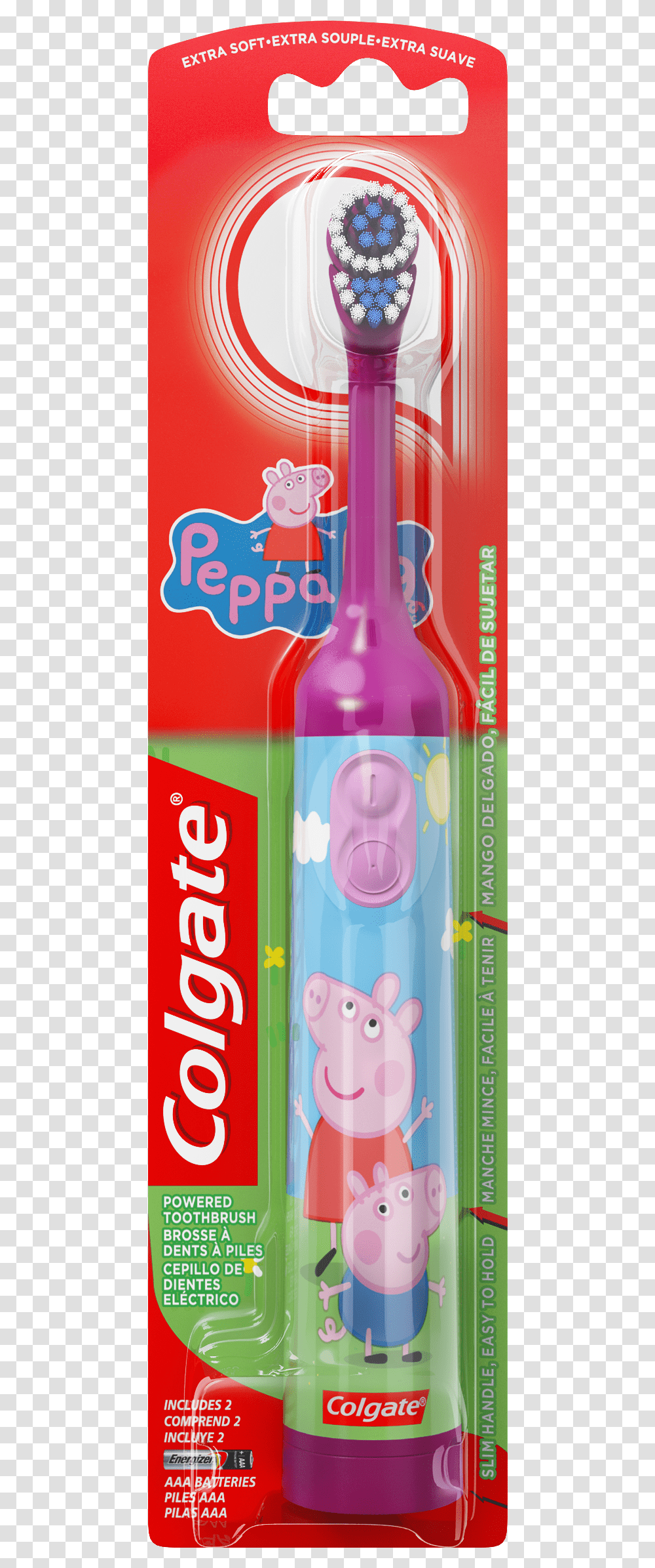 Colgate Peppa Pig Toothbrush, Bottle, Beverage, Drink, Pop Bottle Transparent Png