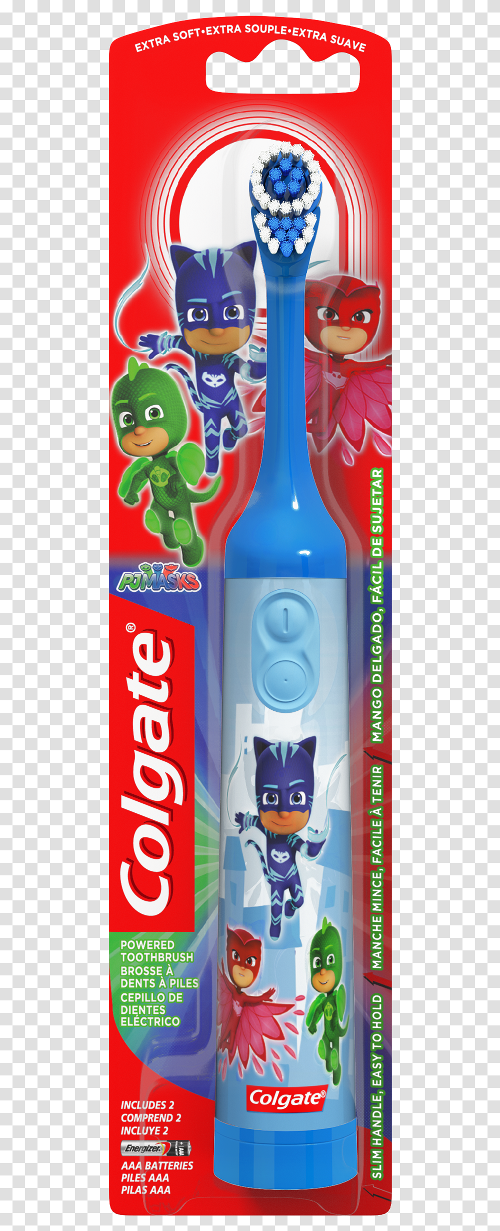 Colgate Pj Masks Toothbrush, Bottle, Beverage, Alcohol, Soda Transparent Png
