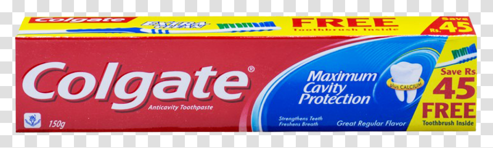 Colgate Tooth Paste Maximum Cavity Protection 150 Gm Colgate, Gum, Toothpaste, Word Transparent Png