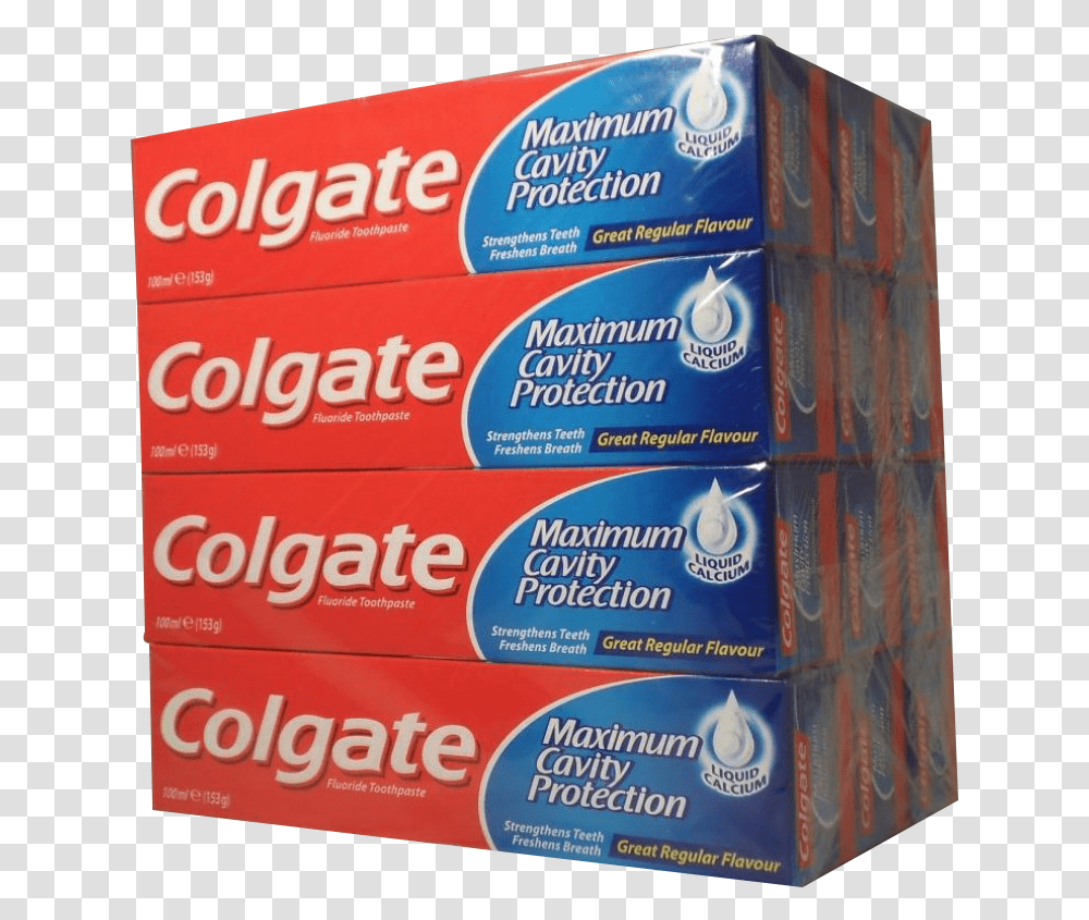 Colgate Toothpaste 12 X 100g Colgate, Text, Symbol, Building, Label Transparent Png