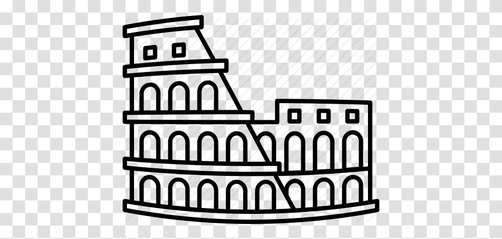 Coliseum Colosseum Italy Landmark Roma Rome Stadium Icon, Rug, Silhouette, Brick Transparent Png
