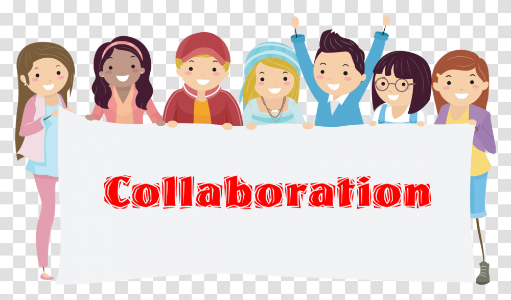 Collaboration Clipart Download Students Holding Banner Clipart, Person, Human, People, Family Transparent Png