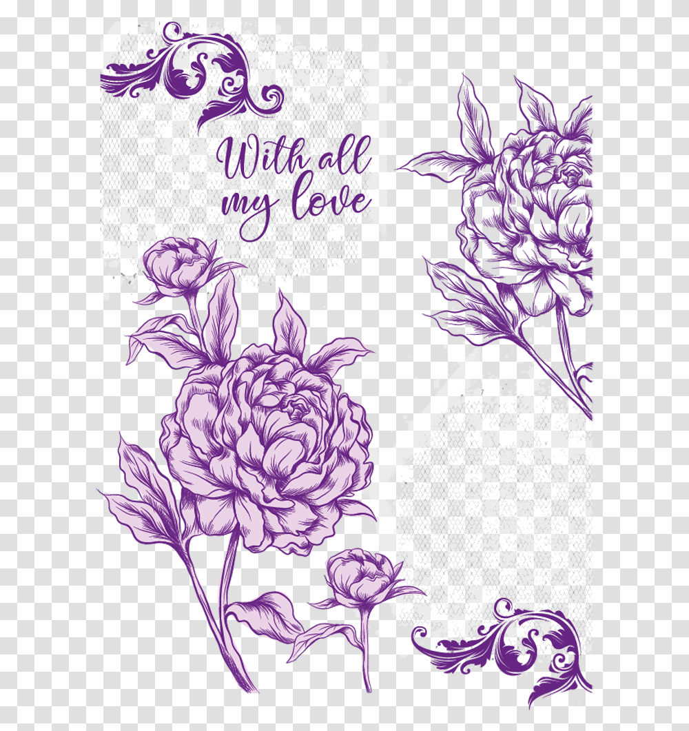 Collage By Crafters Companion Stamp Floribunda, Floral Design, Pattern Transparent Png