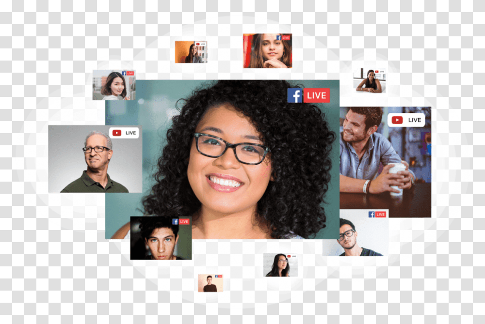 Collage, Glasses, Accessories, Person, Poster Transparent Png