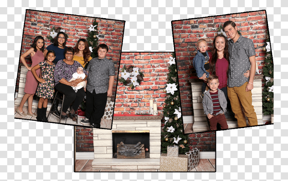 Collage, Person, Tree, Plant, Fireplace Transparent Png