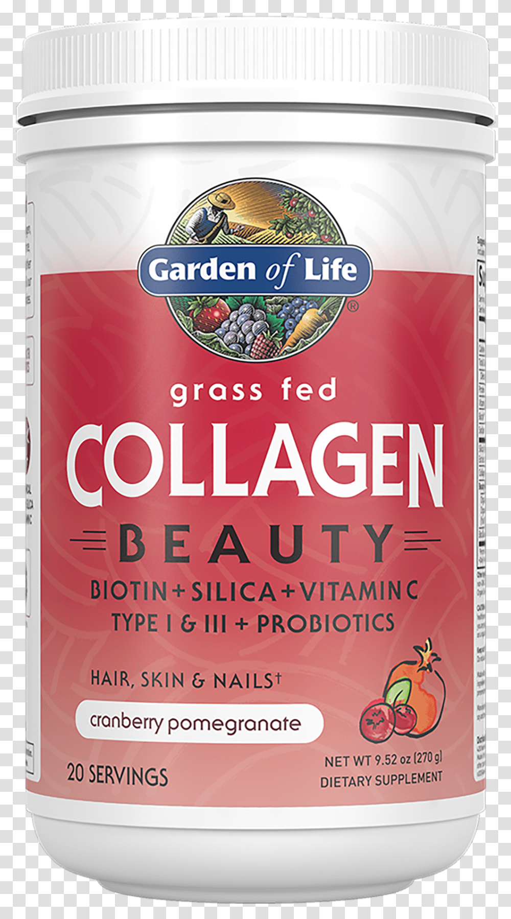 Collagen Beauty Cranberry Pomegranate Garden Of Life, Advertisement, Plant, Paper Transparent Png