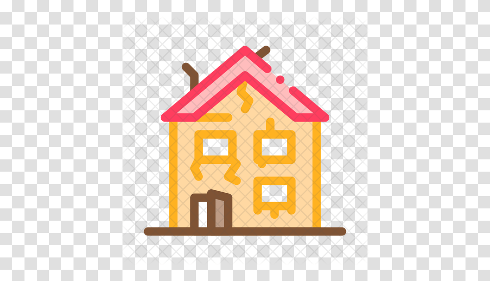 Collapse Old House Icon Illustration, Dog House, Den, Road Sign, Symbol Transparent Png