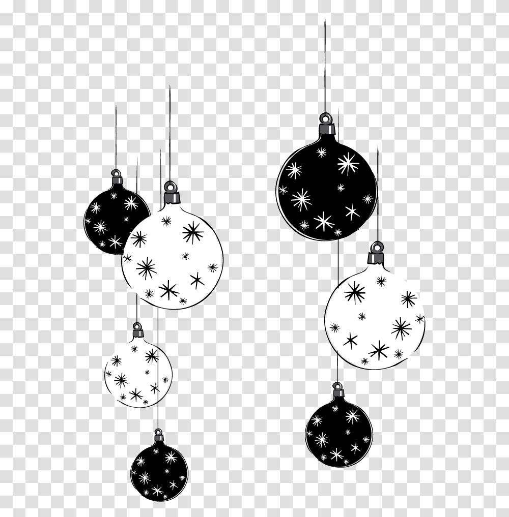 Collection Baubles Clipart Christmas Balls Black And White, Ornament, Pattern, Clock Tower, Architecture Transparent Png