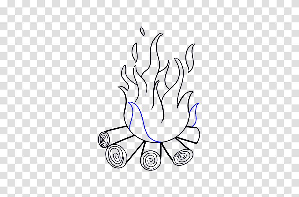 Collection Of Cartoon Fire Drawing Download Them And Try To Solve, Flame, Bonfire, Hand Transparent Png