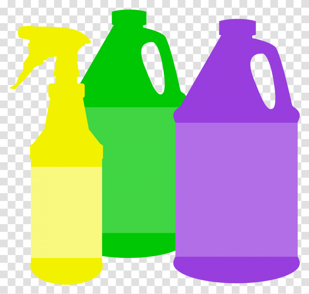Collection Of Cleaning Cleaning Products Clipart, Bottle, Water Bottle, Plastic, Beverage Transparent Png