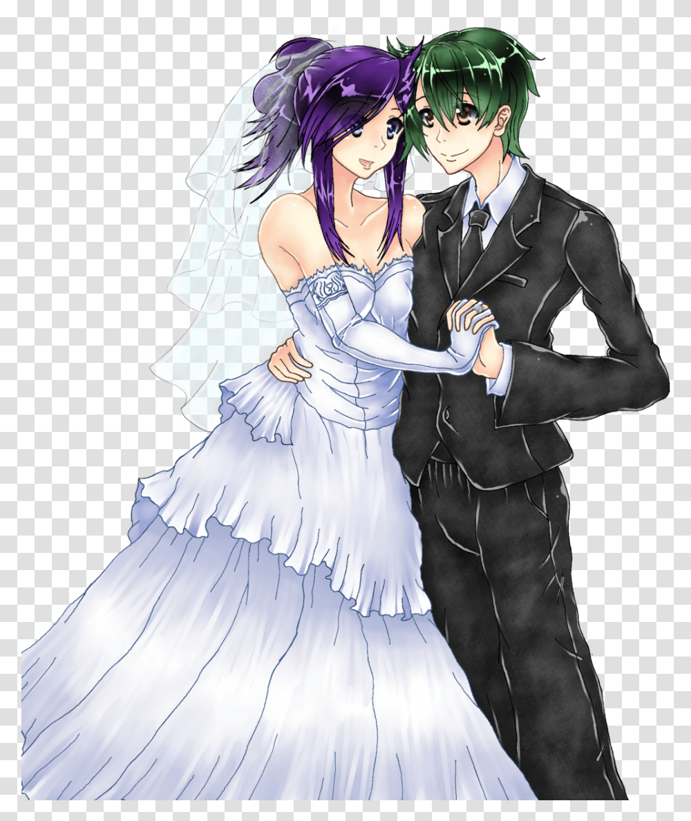 Collection Of Couple Anime Wedding Couple Cute, Person, Manga, Comics, Book Transparent Png