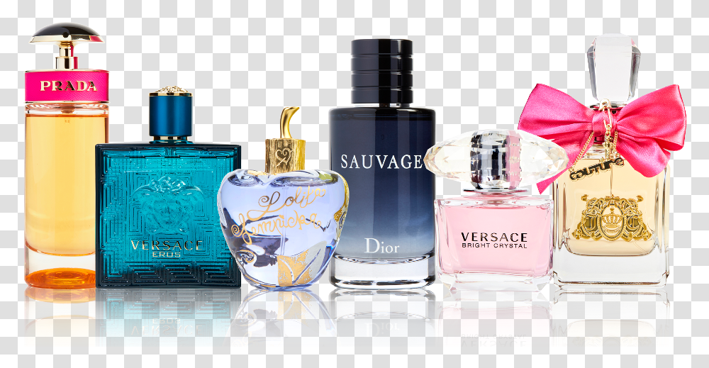 Collection Of Fragrance Bottles Perfume, Cosmetics, Milk, Beverage, Drink Transparent Png