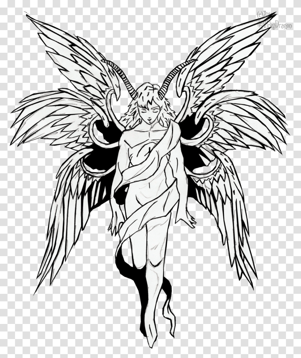 Collection Of Free Angel Drawing Traditional Download Fallen Angel Angel Drawing, Stencil, Bird Transparent Png