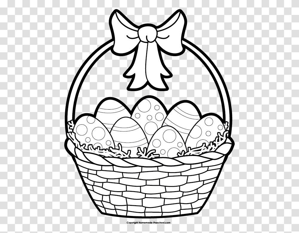 Collection Of Free Basket Drawing Easter Download On Easter Basket Clipart Black And White, Food, Egg, Easter Egg Transparent Png