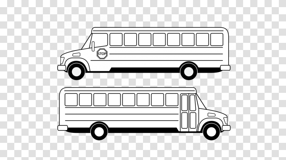 Collection Of Free Bussed Buses Clipart Black And White, Vehicle, Transportation, Van, Bumper Transparent Png