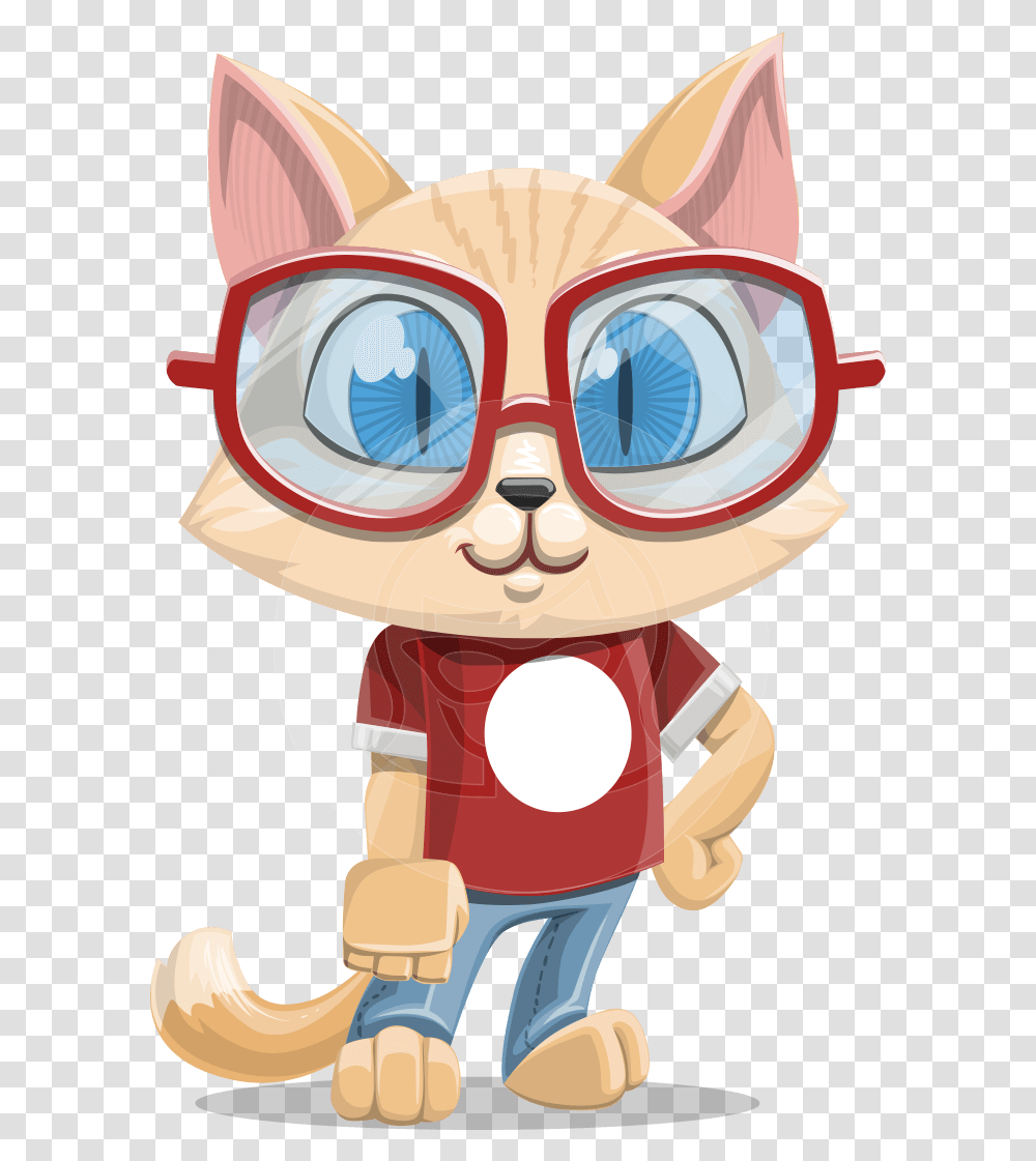 Collection Of Free Cat Vector Cartoon Cat Characters, Toy, Performer, Glasses, Goggles Transparent Png