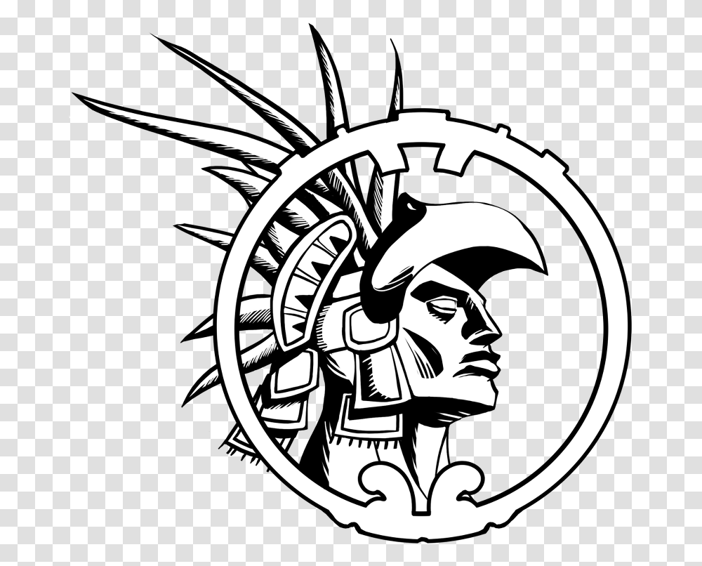 Collection Of Free Demon Drawing Aztec On Aztec Warrior Clipart, Emblem, Logo, Trademark Transparent Png