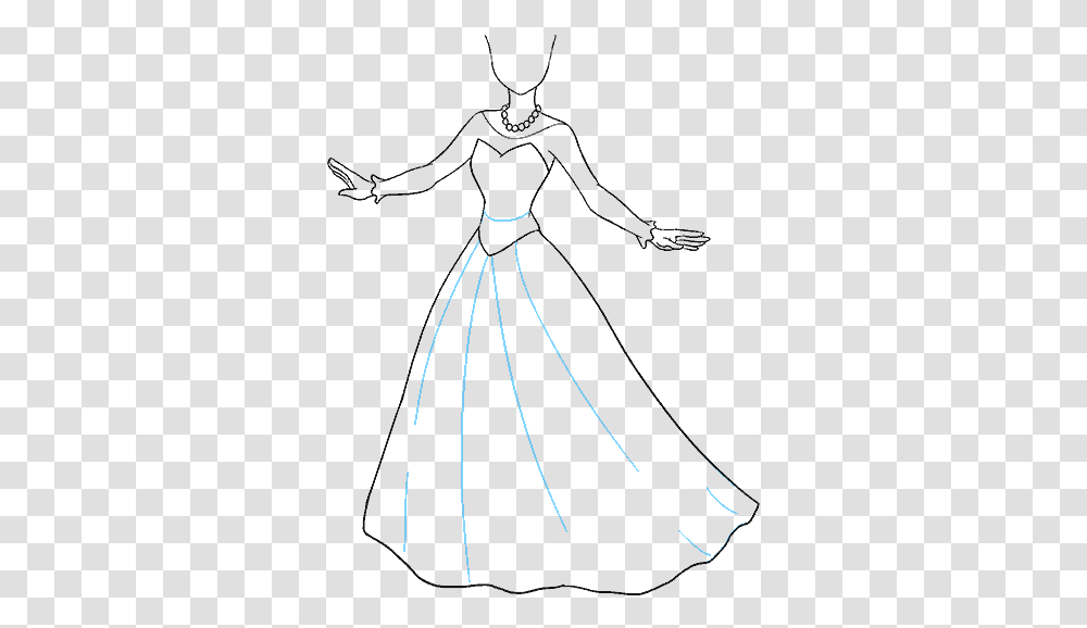 Collection Of Free Drawing Dresses Easy Hand Download Draw A Princess, Bow, Light, Metropolis, Railway Transparent Png