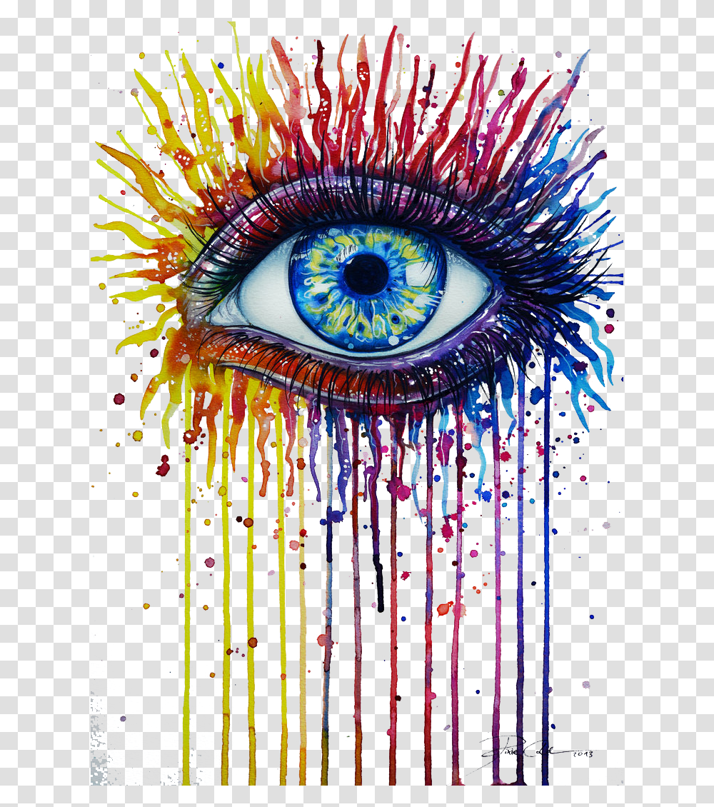 Collection Of Free Drawing Eyes Watercolor Drawing Rainbow Eyes, Doodle, Modern Art Transparent Png