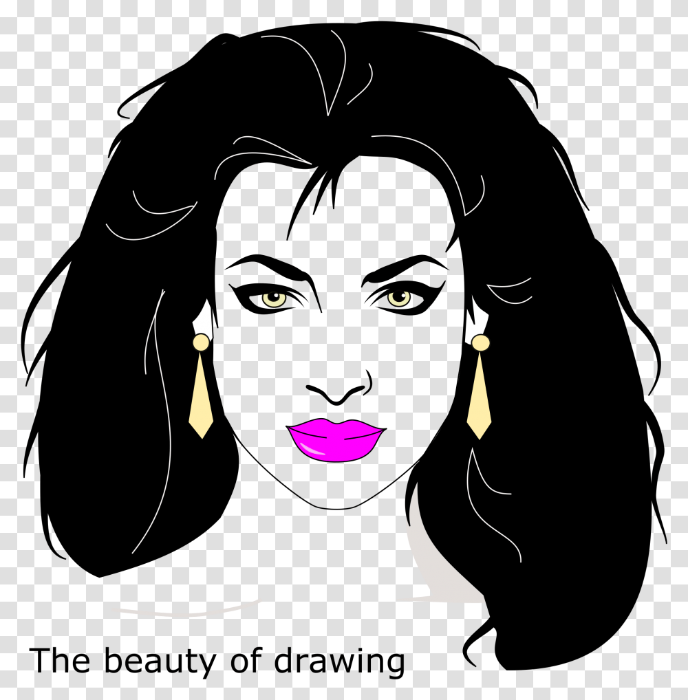 Collection Of Free Drawing Face Beauty Download On Patrick Nagel, Floral Design, Pattern Transparent Png