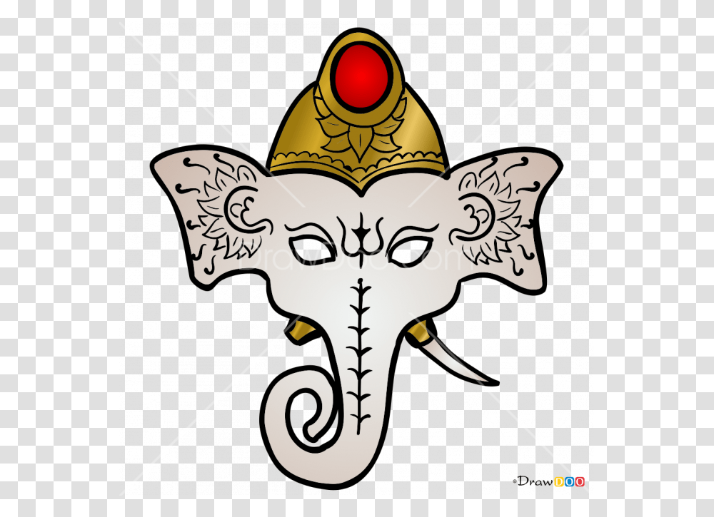 Collection Of Free Ganesh Drawing Chibi Download On Ganesh Mask Drawing, Root, Plant Transparent Png