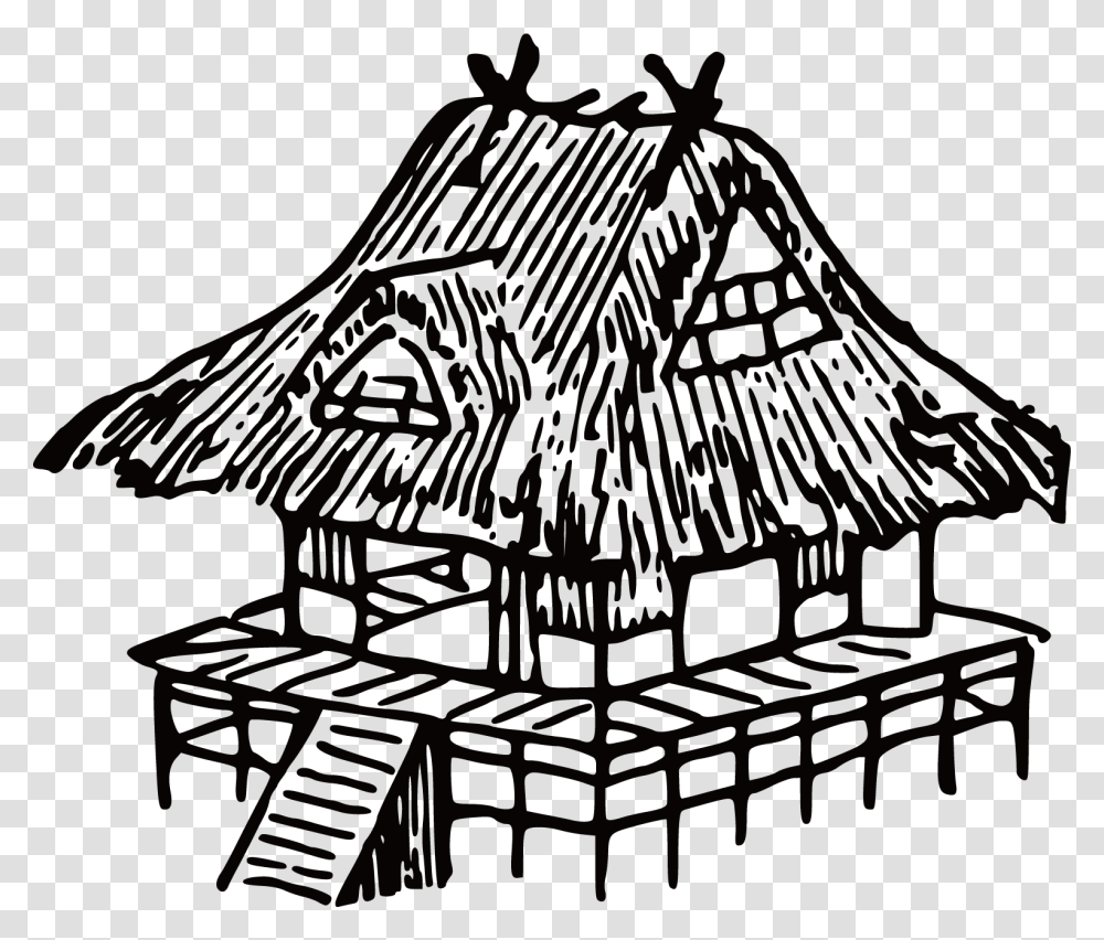 Collection Of Free Home Drawing Hut Download On Ui Nipa Hut Clipart, Outdoors, Building, Nature, Countryside Transparent Png