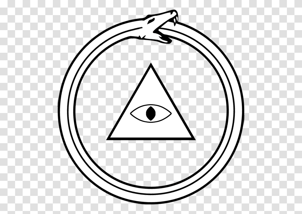 Collection Of Free Illuminati Drawing Snake Download Ouroboros And Eye Of Providence, Triangle, Stencil Transparent Png