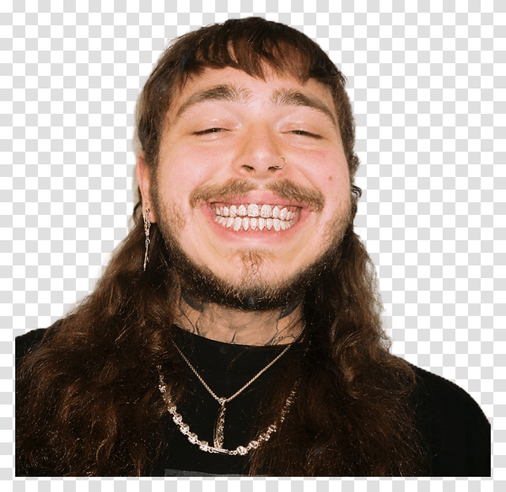 Collection Of Free Vector Portraits Post Malone Post Malone Lollapalooza Brasil, Face, Person, Necklace, Jewelry Transparent Png