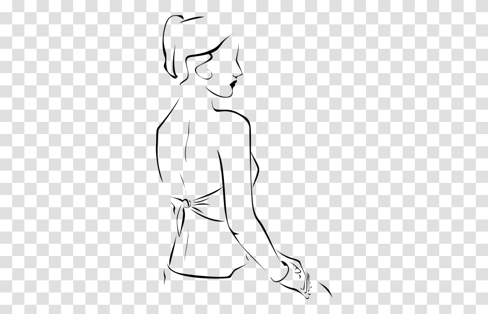 Collection Of Free Woman Drawing Outline Download On Line Art, Gray, World Of Warcraft Transparent Png