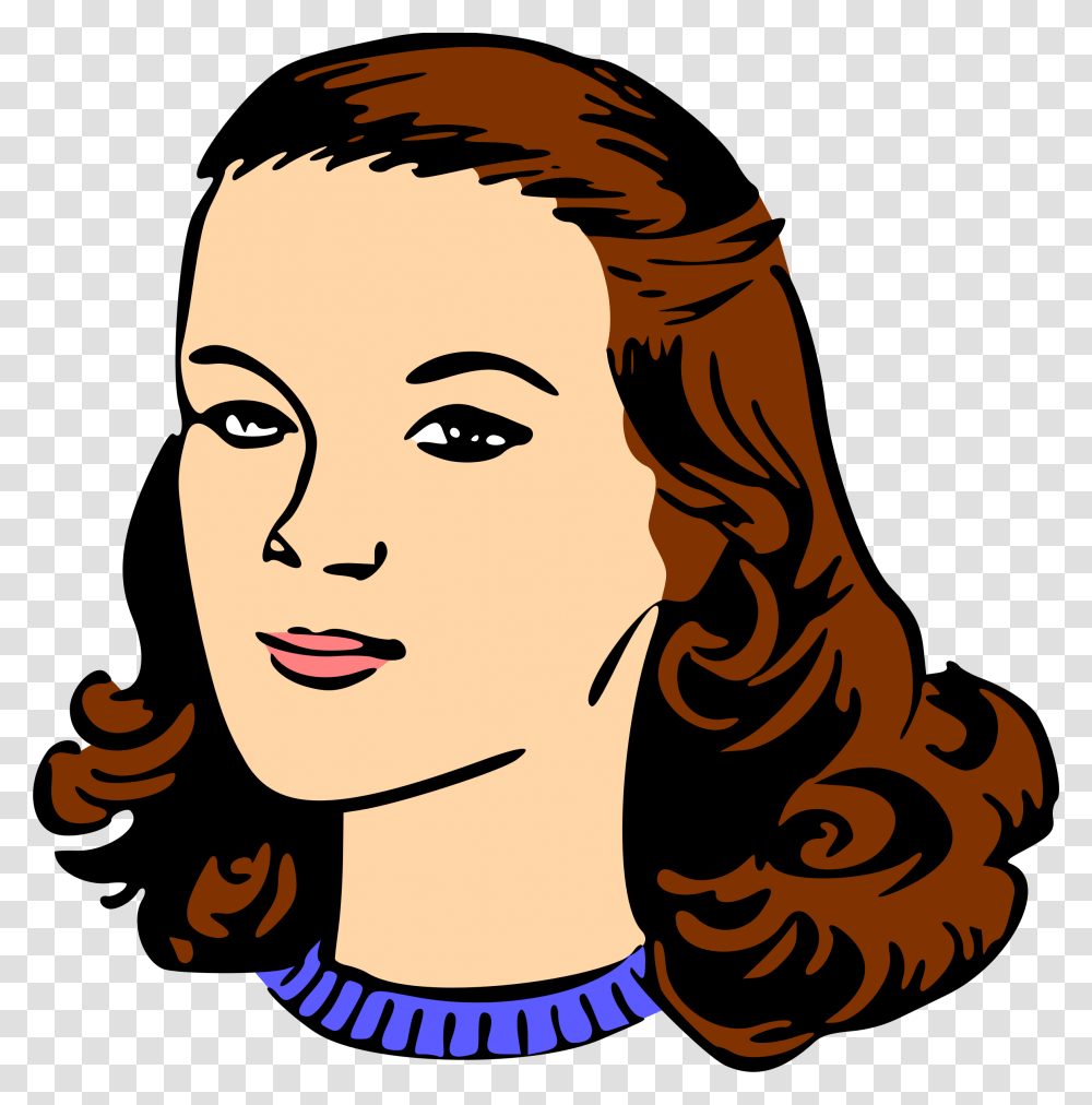 Collection Of Head Woman Clipart Black And White, Face, Person, Accessories Transparent Png