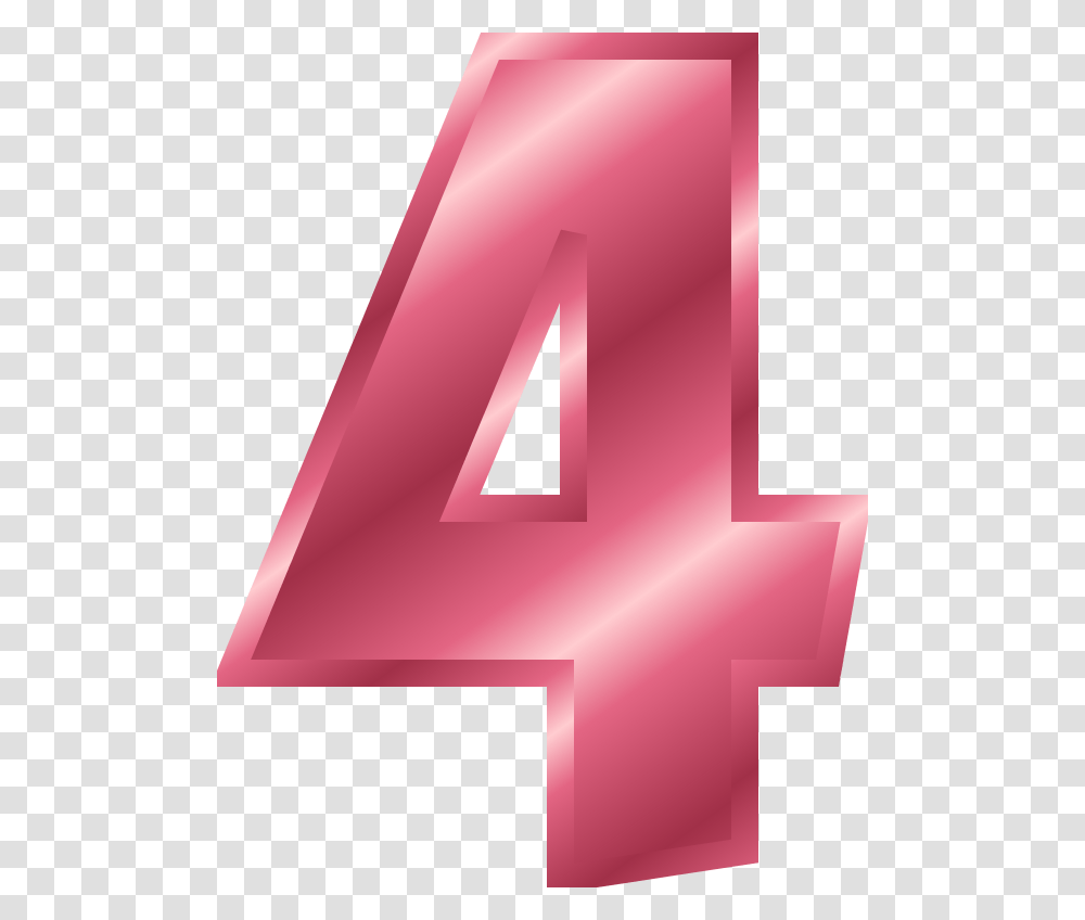 Collection Of High Number 4 In Pink, Alphabet, Logo Transparent Png