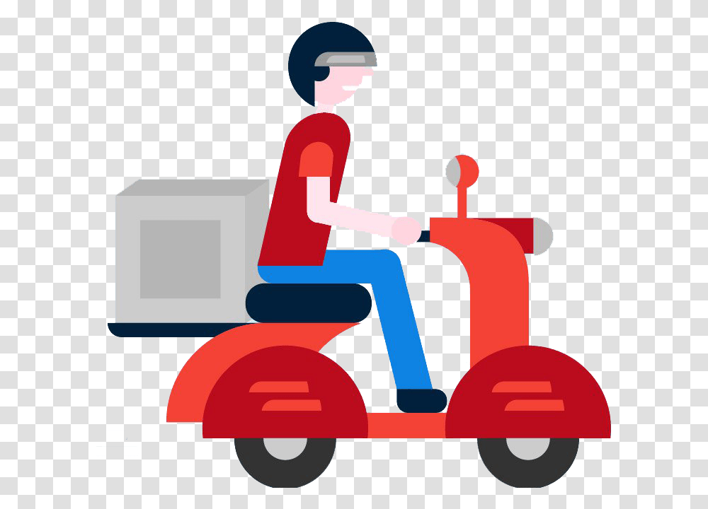 Collection Of Home Delivery Clipart Food Delivery, Vehicle, Transportation, Moped, Motor Scooter Transparent Png