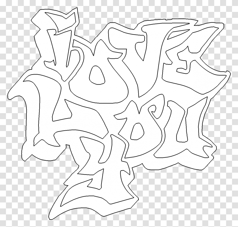 Collection Of I Love You Graffiti Coloring Pages Graffiti I Love You, Drawing, Doodle, Statue Transparent Png
