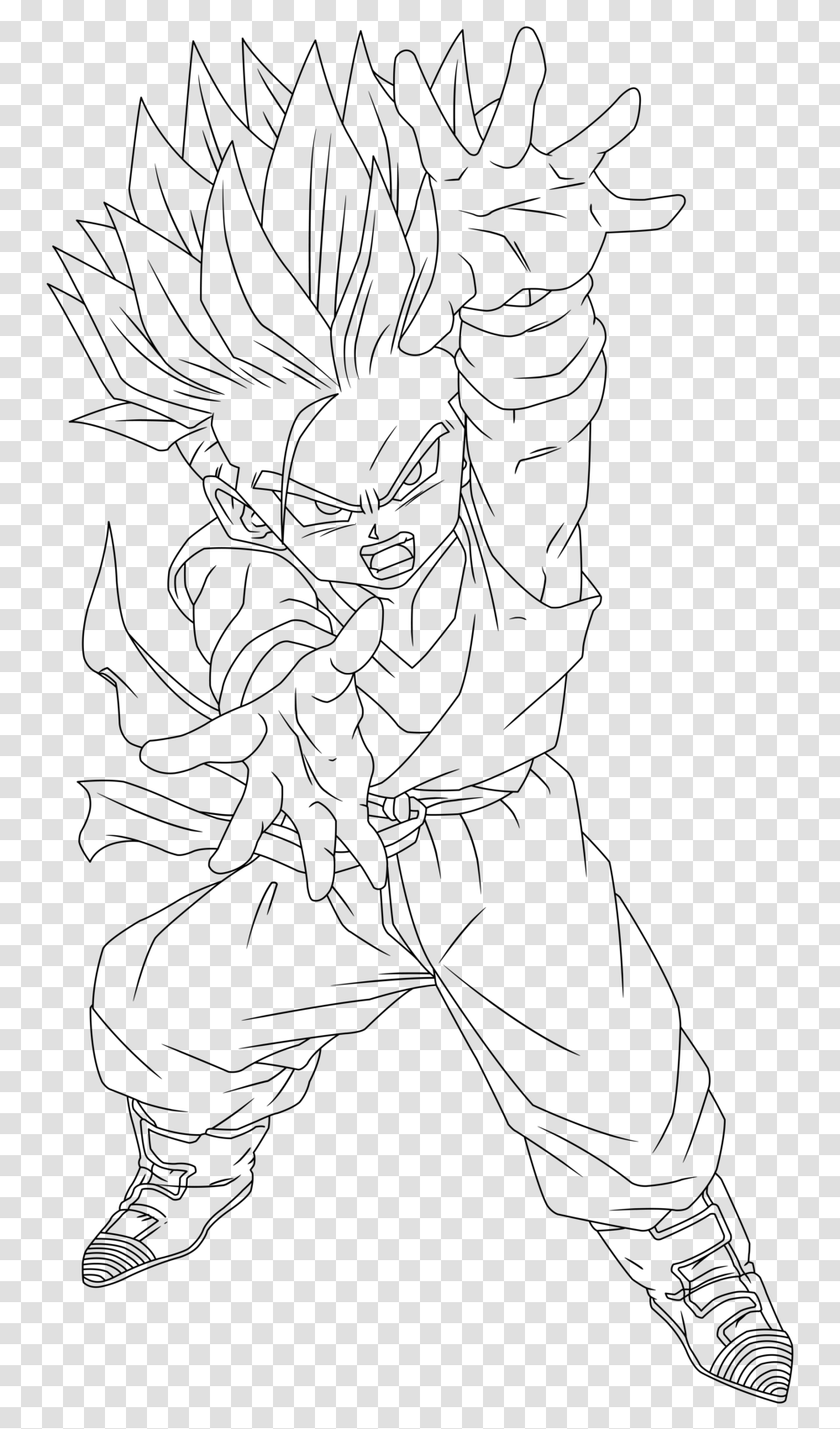 Collection Of Kid Trunks Drawing Kid Trunks Ssj Drawing, Gray, World Of Warcraft Transparent Png