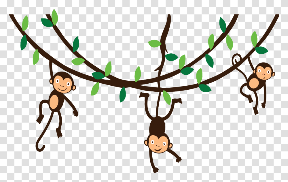 Collection Of Monkey Hanging From Tree Background Monkeys Clipart, Plant, Leaf, Annonaceae, Grain Transparent Png