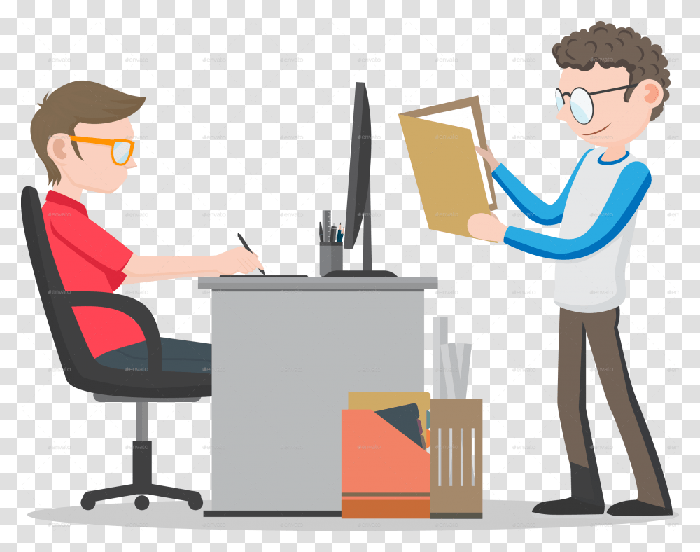 Collection Of Office Office Clipart, Person, Human, Package Delivery, Carton Transparent Png