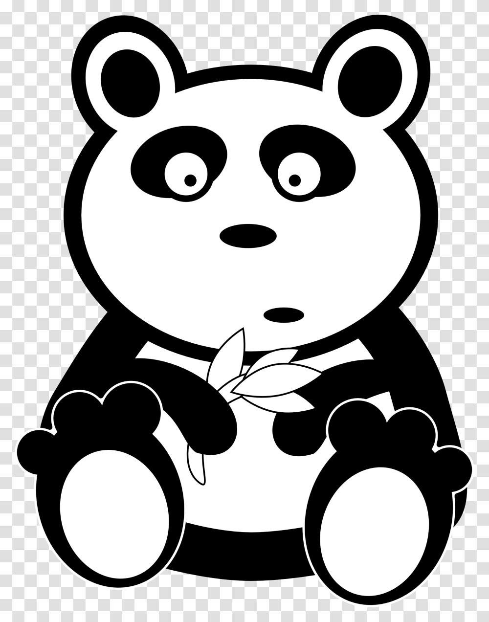 Collection Of Panda Clipart Black And White Panda Clipart Black And White, Stencil, Face Transparent Png