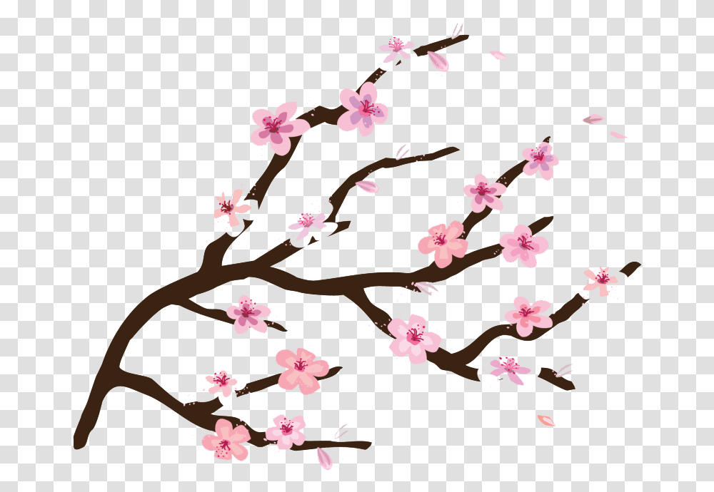 Collection Of Peach Blossom Images Easy Cherry Blossom Tree Clipart, Plant, Flower, Petal Transparent Png