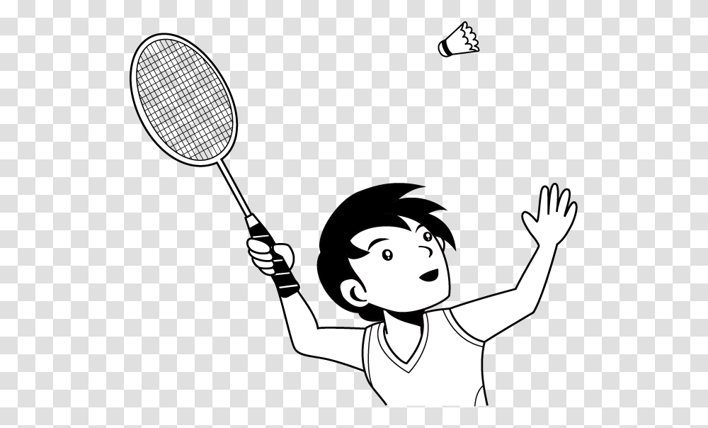 Collection Of Player Play Badminton Clipart Black And White, Racket, Tennis Racket, Sport, Sports Transparent Png