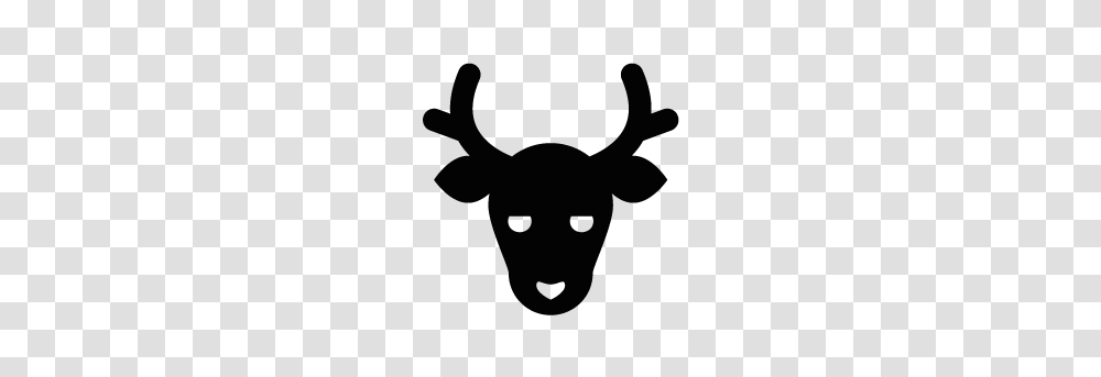 Collection Of Reindeer Face Silhouette Download Them And Try, Mammal, Animal, Cow, Cattle Transparent Png