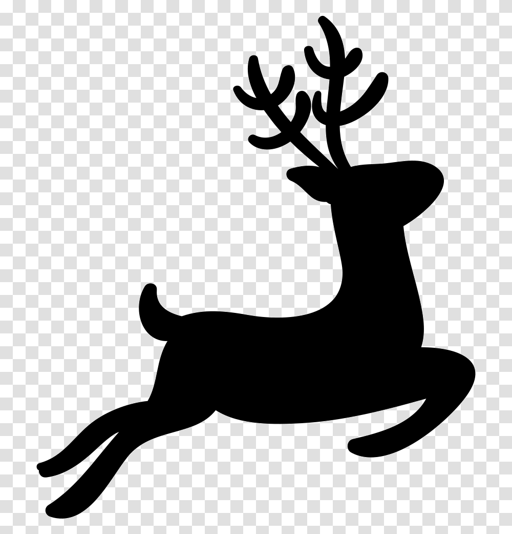 Collection Of Reindeer Silhouette Download Them And Try To Solve, Mammal, Animal, Wildlife, Stencil Transparent Png