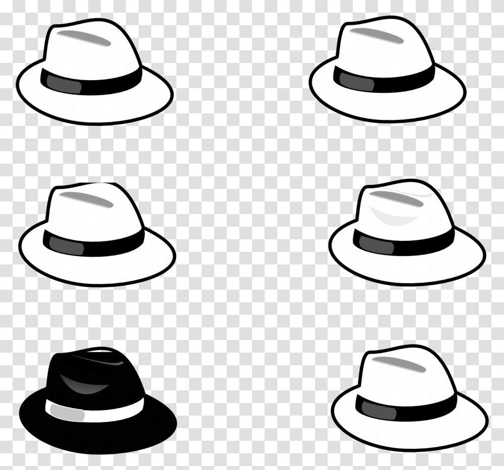Collection Of Six Hats Black And White, Apparel, Sun Hat, Sombrero Transparent Png