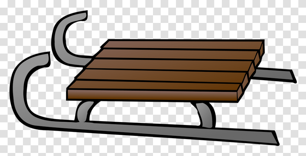 Collection Of Sledding Sledge Clipart, Furniture, Bench, Table, Piano Transparent Png