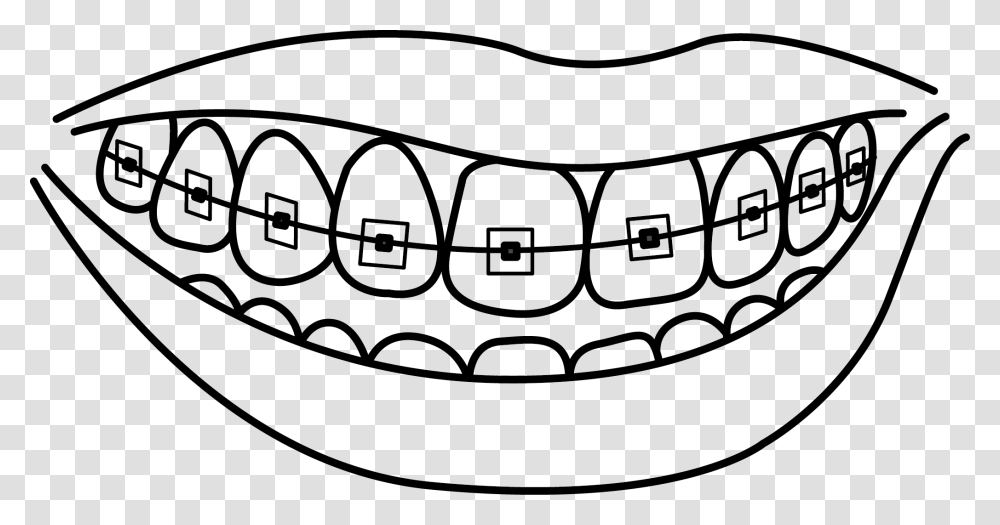 Collection Of With Teeth With Braces Coloring Pages, Mouth, Pillow, Cushion, Sunglasses Transparent Png